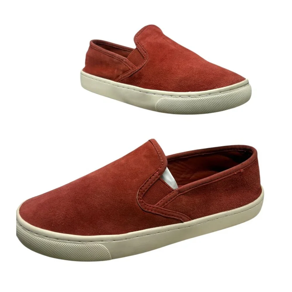 Tory Burch 46043 Max Red Suede‎ Slip on Minimalist Sneakers